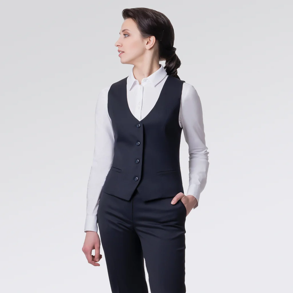 Chaleco ejecutivo azul para mujer